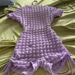 Lilac Backless Ruffled Romper